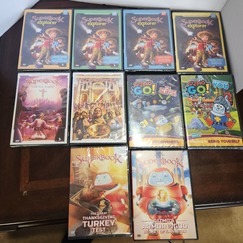 SUPERBOOK Explorer DVD Lot Of 12 CBN Christian Home School Faith Series NEW